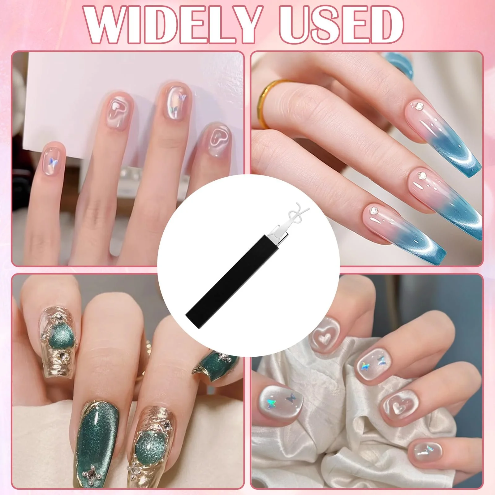 Nail Art Magnet Square Black Rabbit Shape Heart Shape, фото №7