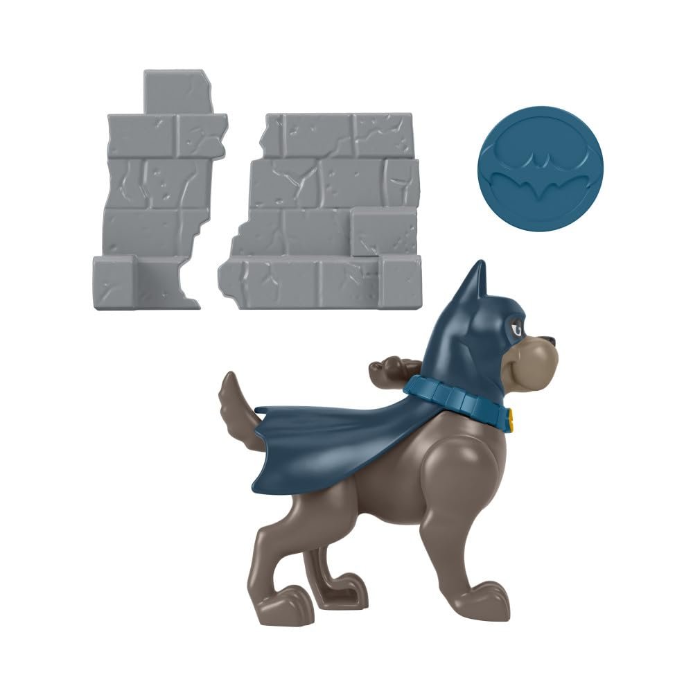 Фигурка Fisher-Price DC Super Pets Эйс с метательным диском и рогаткой HGL11, набор с собакой и аксессуарами, игрушка для детей от 3 лет, фото №5