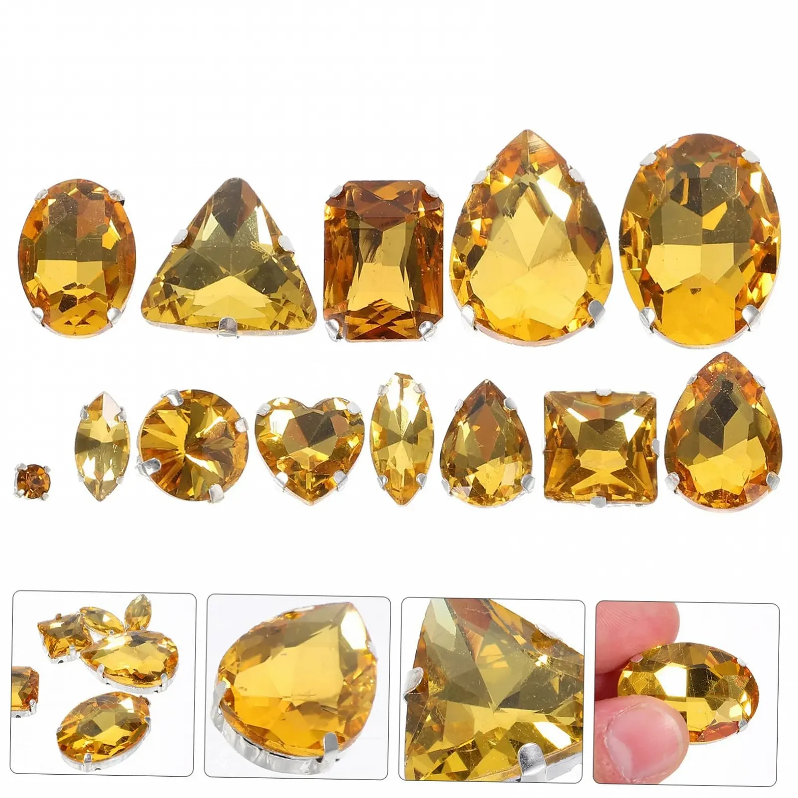 Стразы для пришивания на одежду Golden Crystal Glass, фото №2