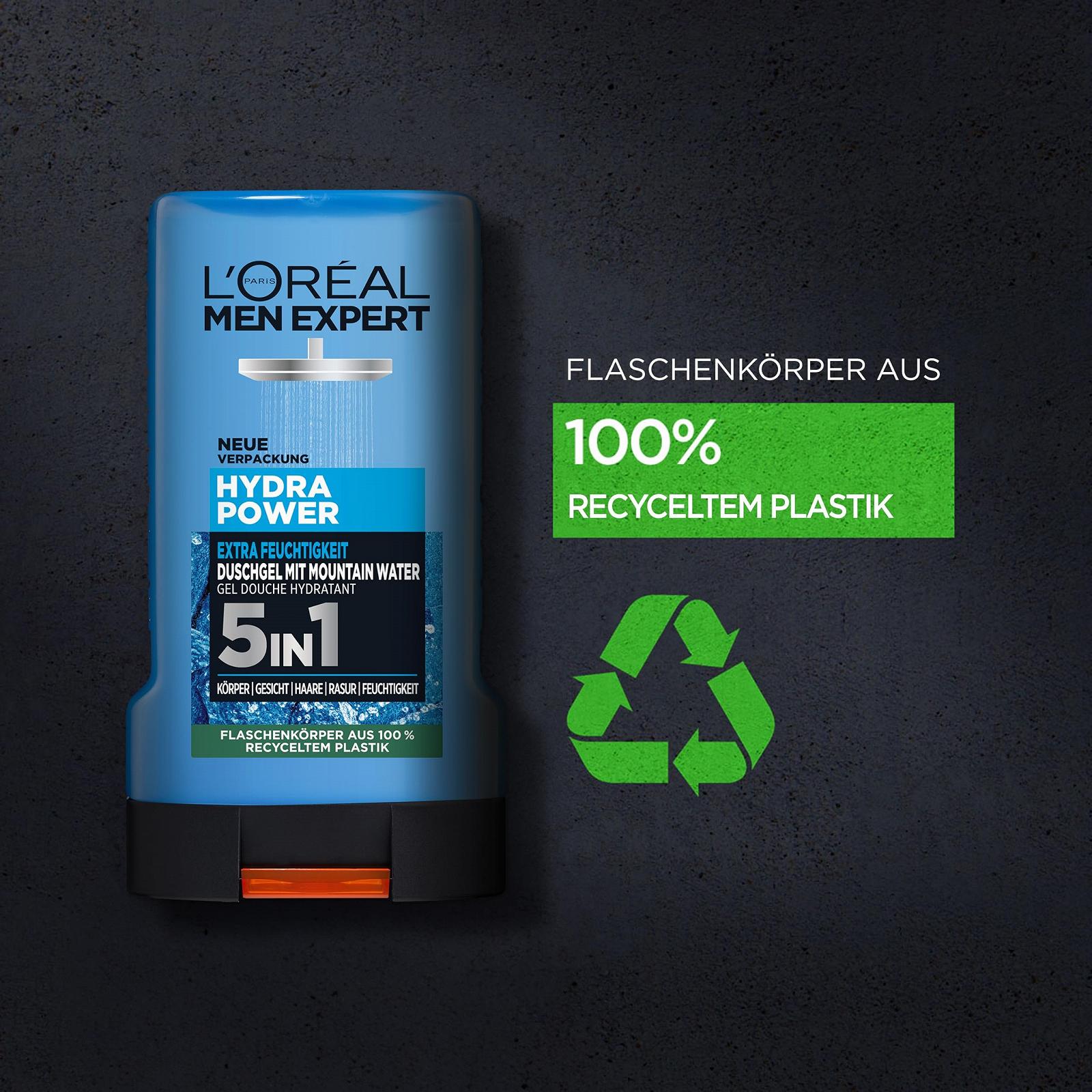 Гель для душа и шампунь L'Oréal Men Expert Hydra Power Mountain Water 5 в 1 250 мл, фото №7