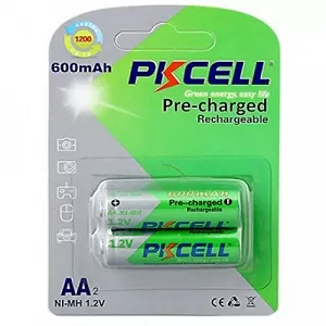 Аккумулятор PKCELL 1.2V AA 600mAh NiMH Already Charged 2 штуки в блистере за блистер Q12 - Фото 1
