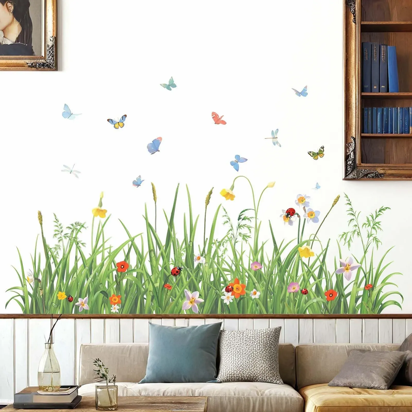 Наклейки на стіну Amimagen Зелена трава та квіти, фото №1