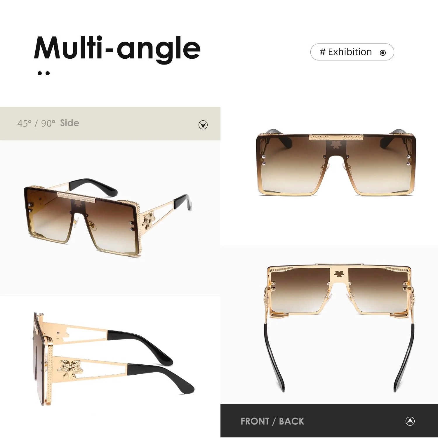 Квадратні великі сонцезахисні окуляри Kimorn для чоловіків і жінок, велика пласка оправа, фото №3