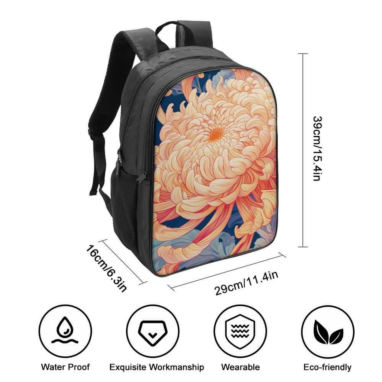 Рюкзак шкільний DPEOANEBN Chrysanthemum 40x28x16см, фото №2