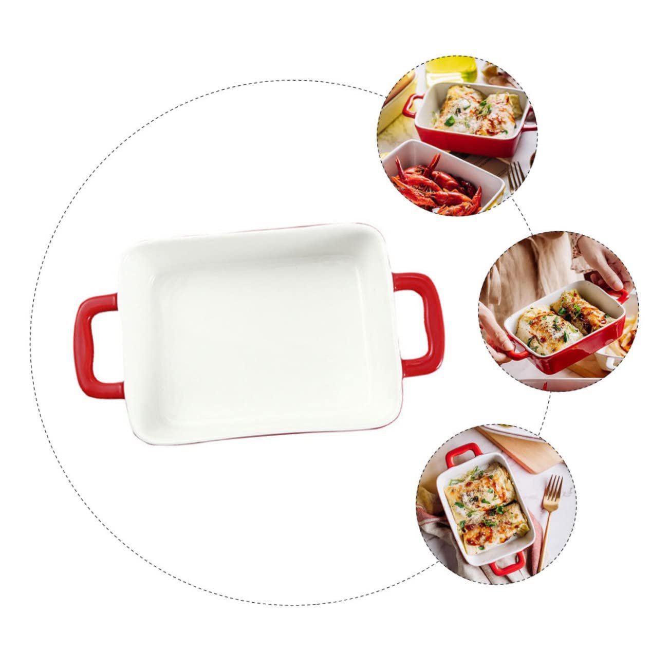 Форма для запекания BESTYASH керамическая прямоугольная для духовки и микроволновой печи, фото №7