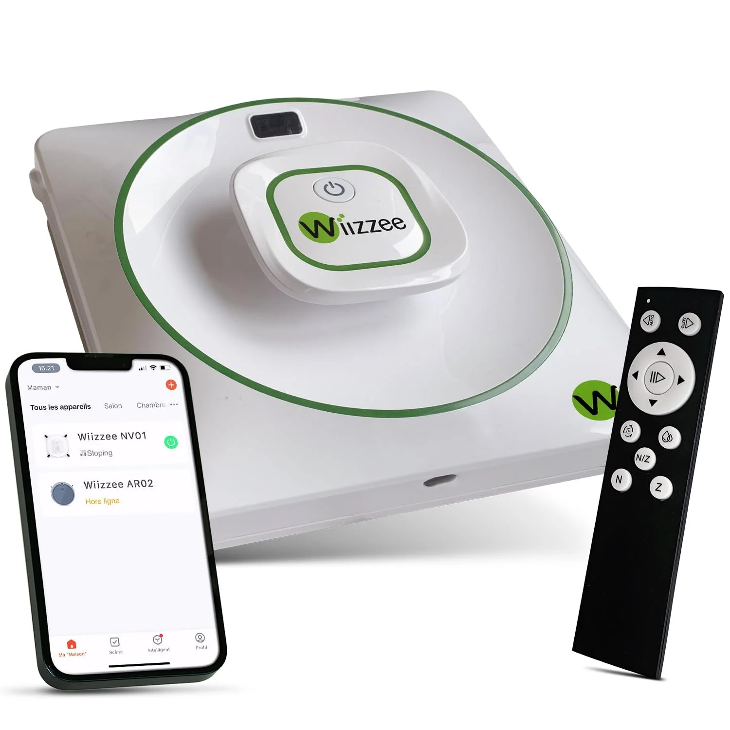 Робот для миття вікон Wiizzee NV01, Slim, Тихий, 3 режими прибирання (N/Z/NZ), Керування через додаток, Дистанційне керування, Білий, фото №1 Робот для миття вікон Wiizzee NV01, Slim, Тихий, 3 режими прибирання (N/Z/NZ), Керування через додаток, Дистанційне керування, Білий, фото №1