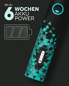 Електрична звукова зубна щітка happybrush Sonic Sound VIBE 3 Black/Mint synthetic.ua - Фото 1