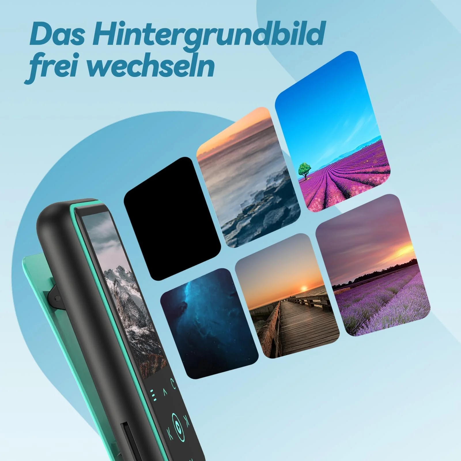 MP3-плеєр AGPTEK 64GB з кліпсою для спорту, Bluetooth 5.3, 1.8-дюймовий TFT кольоровий екран, міні-музичний плеєр з сенсорними кнопками, FM-радіо, крокомір, підтримка SD-карти до 128GB, синій, фото №8