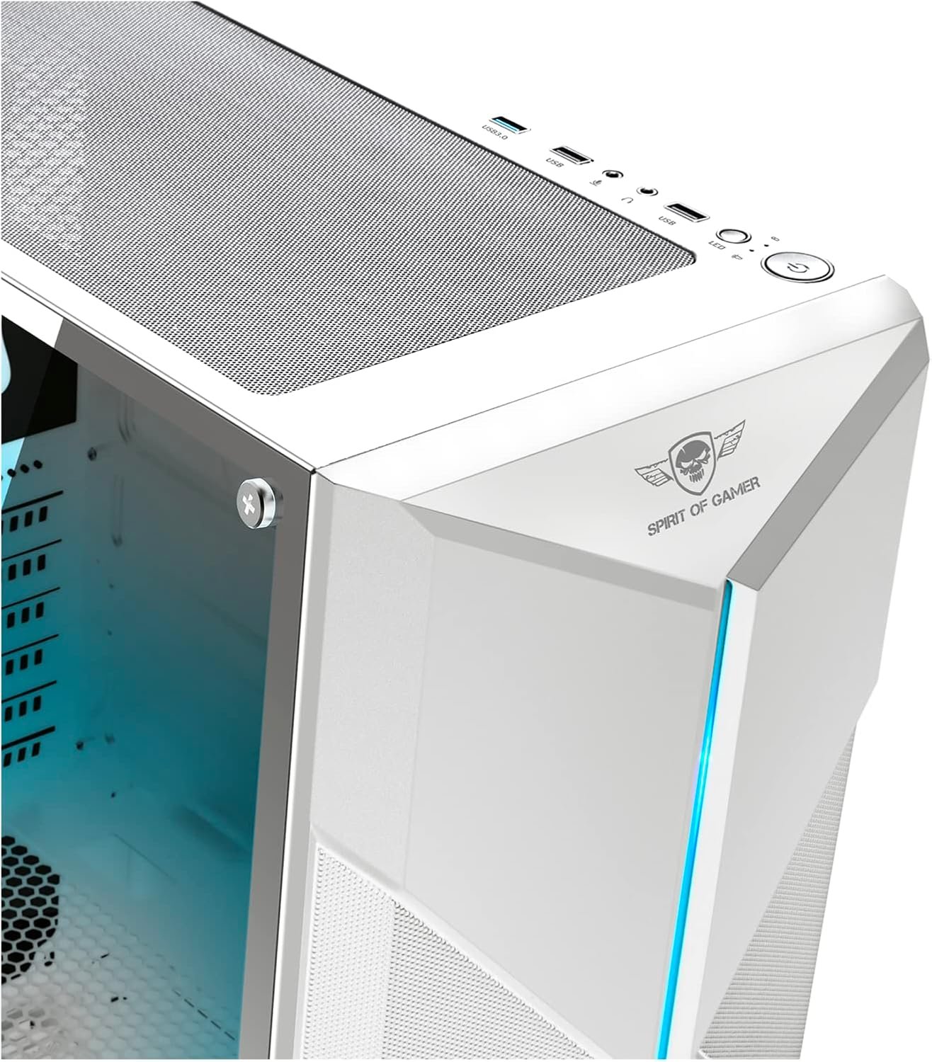 Корпус для ПК Spirit of Gamer Clone III White / ATX / Mid Tower / ARGB / Glass / USB 3.0 / White Edition, фото №6