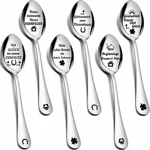 Ложка кофейная С гравировкой 16 см Серебристый - Фото 1