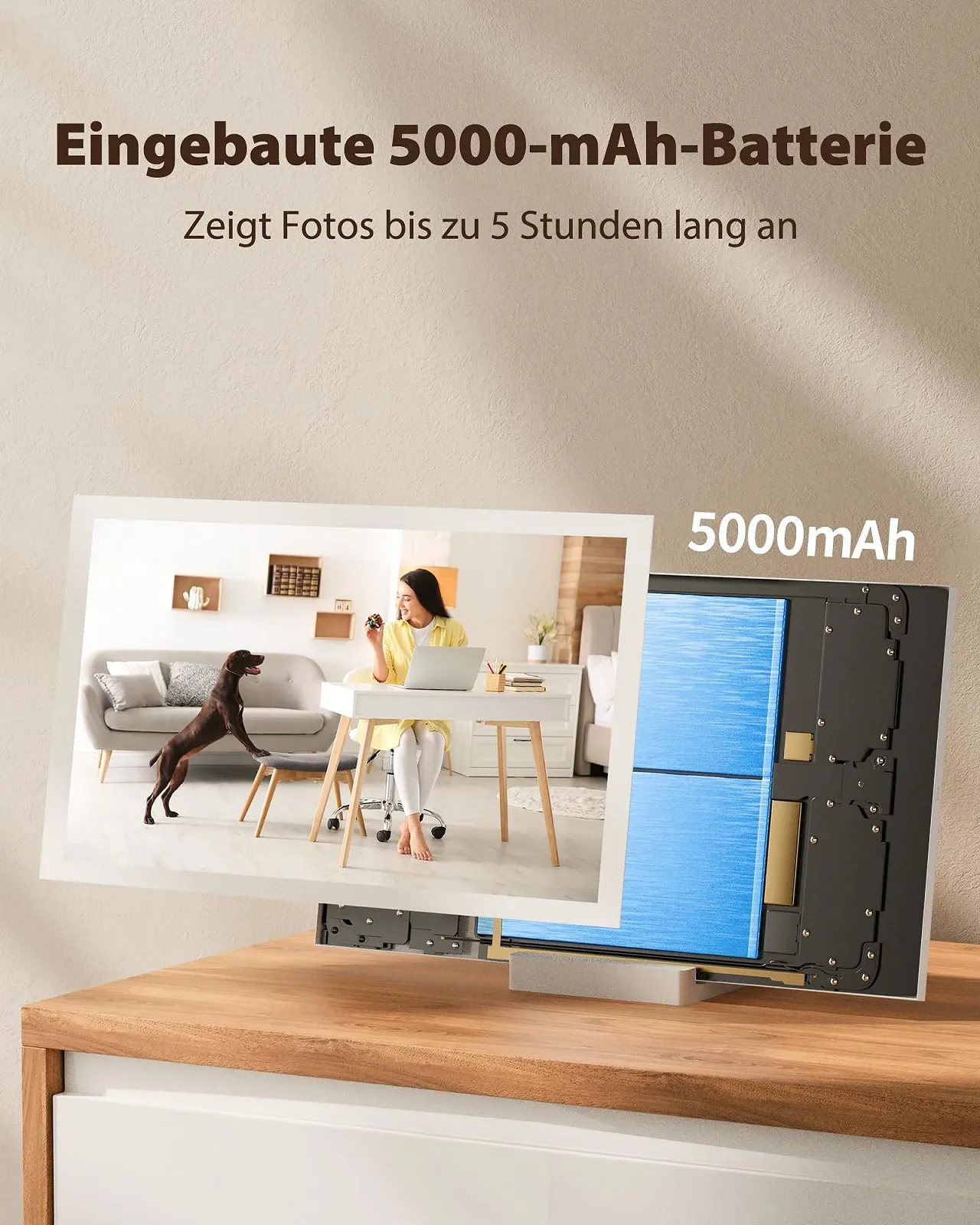 Цифровая фоторамка Frameo 10.1" WiFi 64 ГБ 5000 мАч Wireless Charge HD IPS Touch Screen Auto Rotation, фото №5