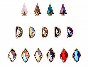 Стрази для нігтів Elitzia ETA1115, 3 форми, 15 штук в упаковці - Фото 1