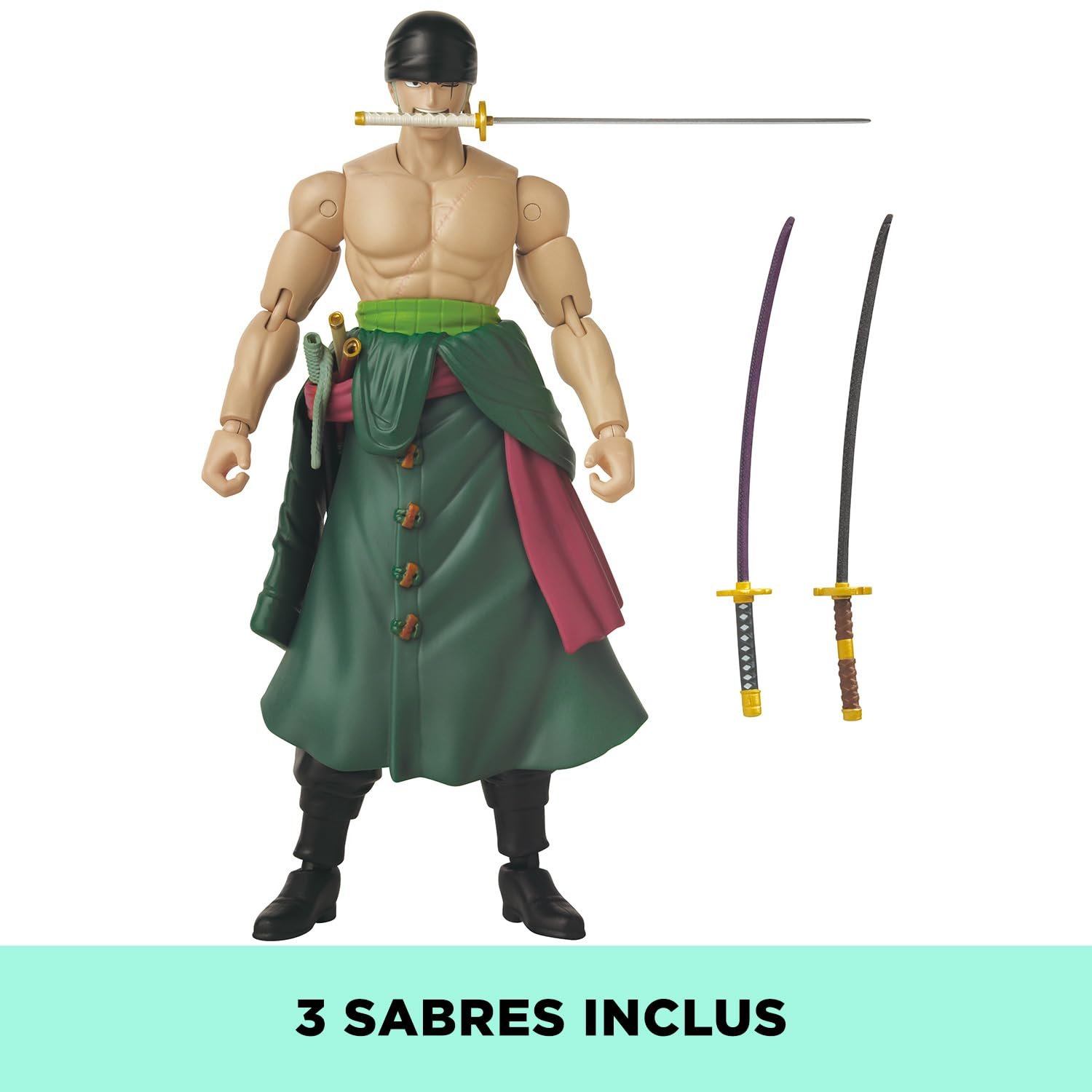 Фігурка Bandai Anime Heroes One Piece Lorenor Zorro Three Sword Style 17 cm, фото №7