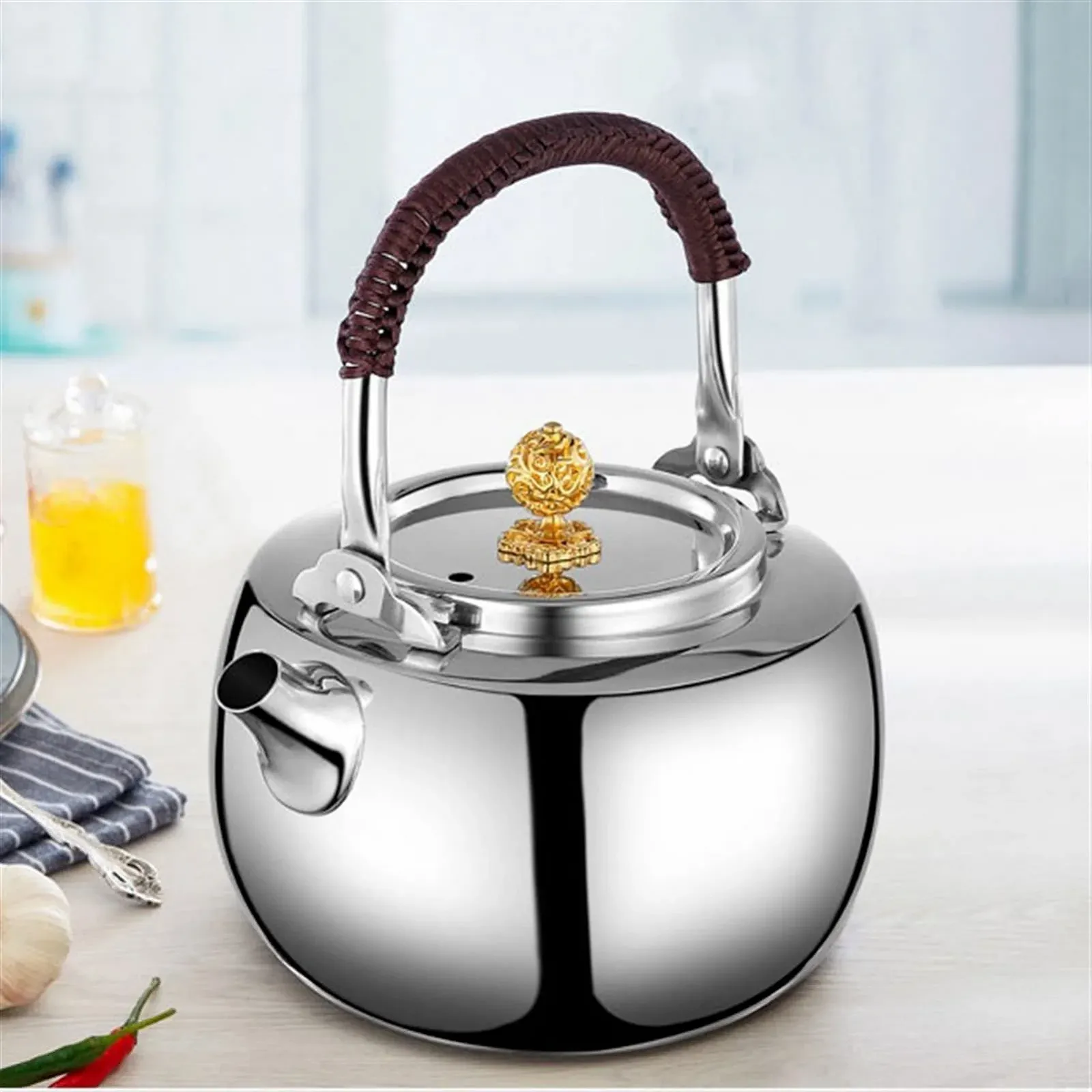 Чайник Нержавіюча Сталь Плоска Основа Побутовий, фото №6 Чайник Нержавіюча Сталь Плоска Основа Побутовий, фото №6