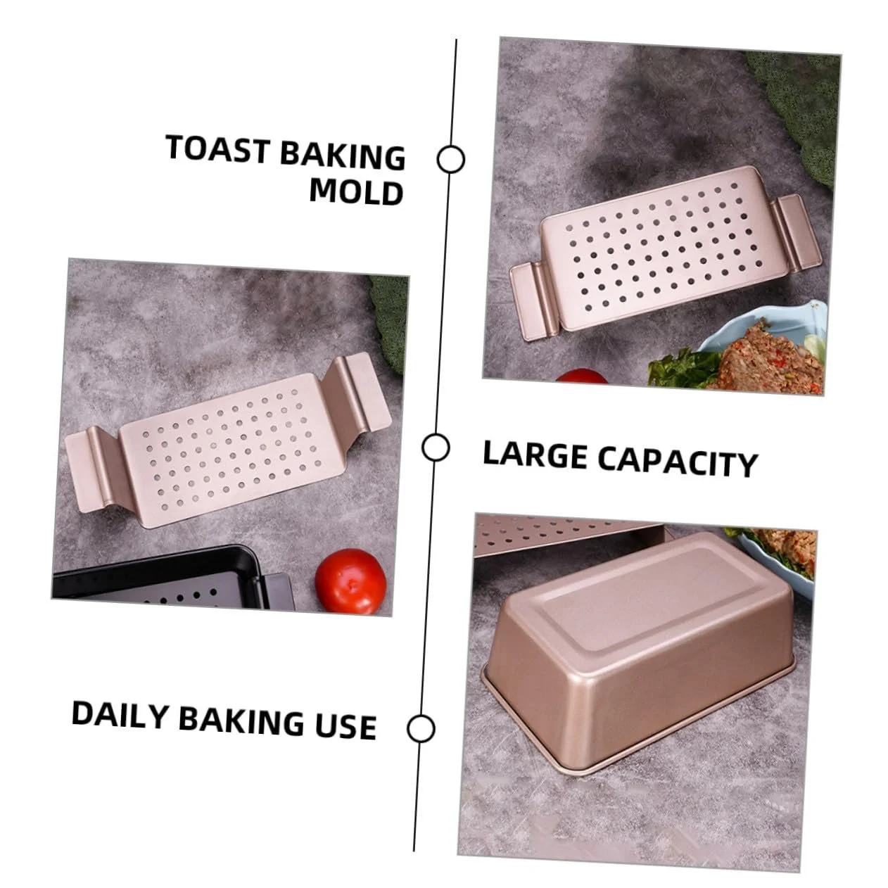 Форма для выпечки хлеба Veemoon Rose Gold углеродистая сталь с антипригарным покрытием большая розовая позолота, фото №9