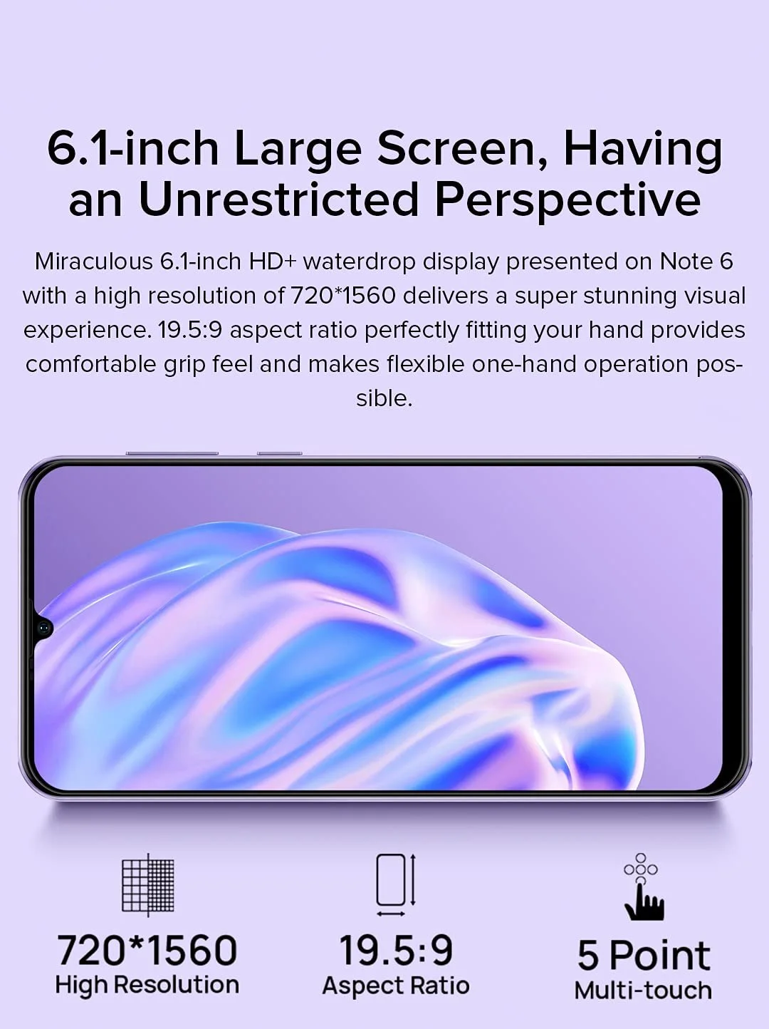 Смартфон Ulefone Note 6 3G 6.1 дюйм HD+ 1GB 32GB Dual SIM Purple, фото №5
