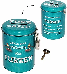 Скарбничка Fart Box металева з 2 ключами штрафна каса для пуків - Фото 1