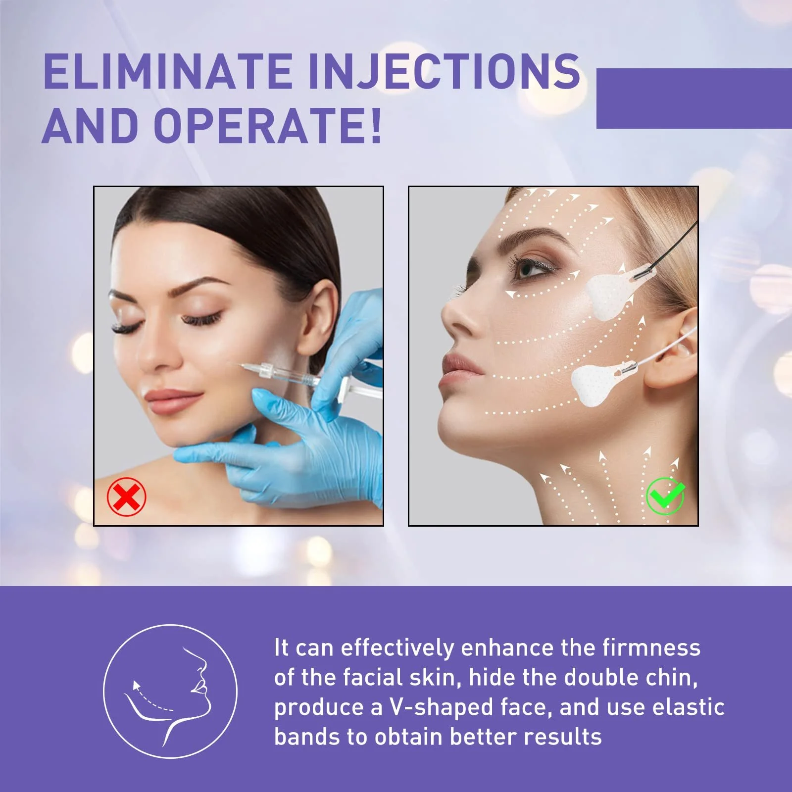 Стрічки для підтяжки обличчя Cynamus, наклейки для підтяжки обличчя, 40 штук в упаковці, фото №5