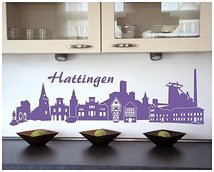 Наклейка на стіну Samunshi Hattingen Skyline 70 x 21 см Чорний synthetic.ua - Фото 1