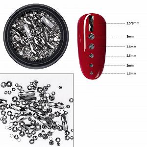 Стрази для нігтів DIY Стрази Плоска задня частина Глазур з коробкою для зберігання Пряма смуга synthetic.ua - Фото 1