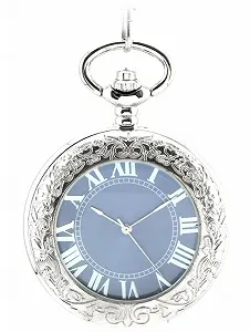 Карманные часы с ручным заводом Unendlich U Fashion Retro Механические Скелетон с цепочкой и увеличительным стеклом Серебристый, серебристый, Античная отделка - Фото 1