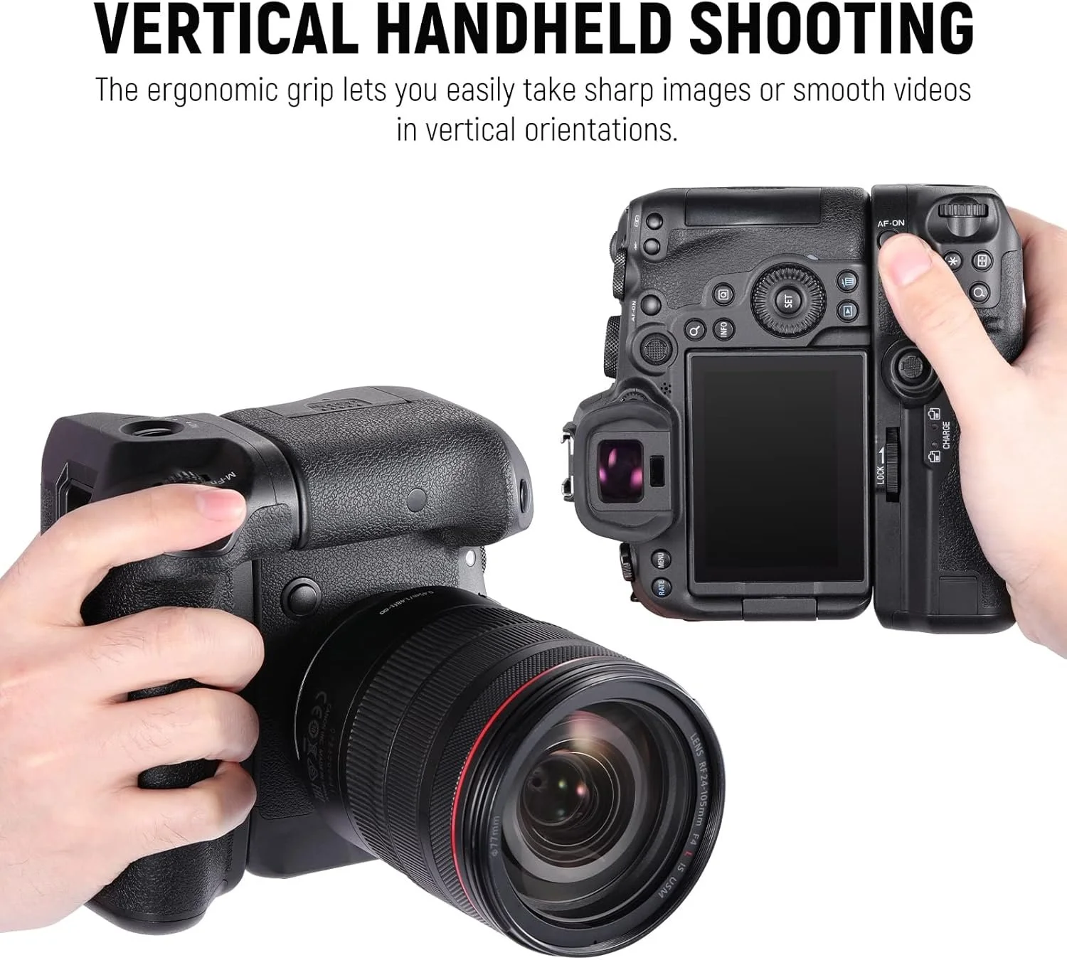 Аккумуляторный блок NEEWER BG-R10 совместим с Canon EOS R5 R5C R6 R6 Mark II Black, фото №4