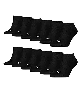 Шкарпетки Puma Unisex Sneaker Plain 12p, 3 шт, 35-38, Чорний - Фото 1