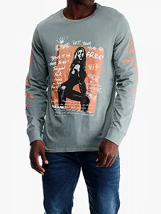 Мужская футболка Guess Jeans, Зеленая, L - Фото 1