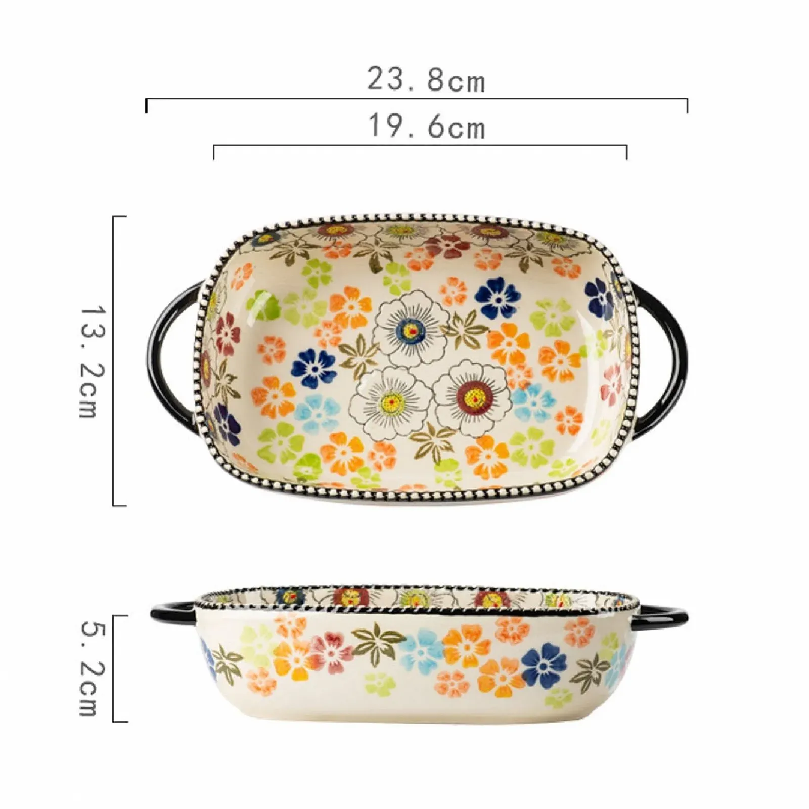 Форма для запекания керамическая прямоугольная 23.5 x 13 x 5 см Style D, фото №8