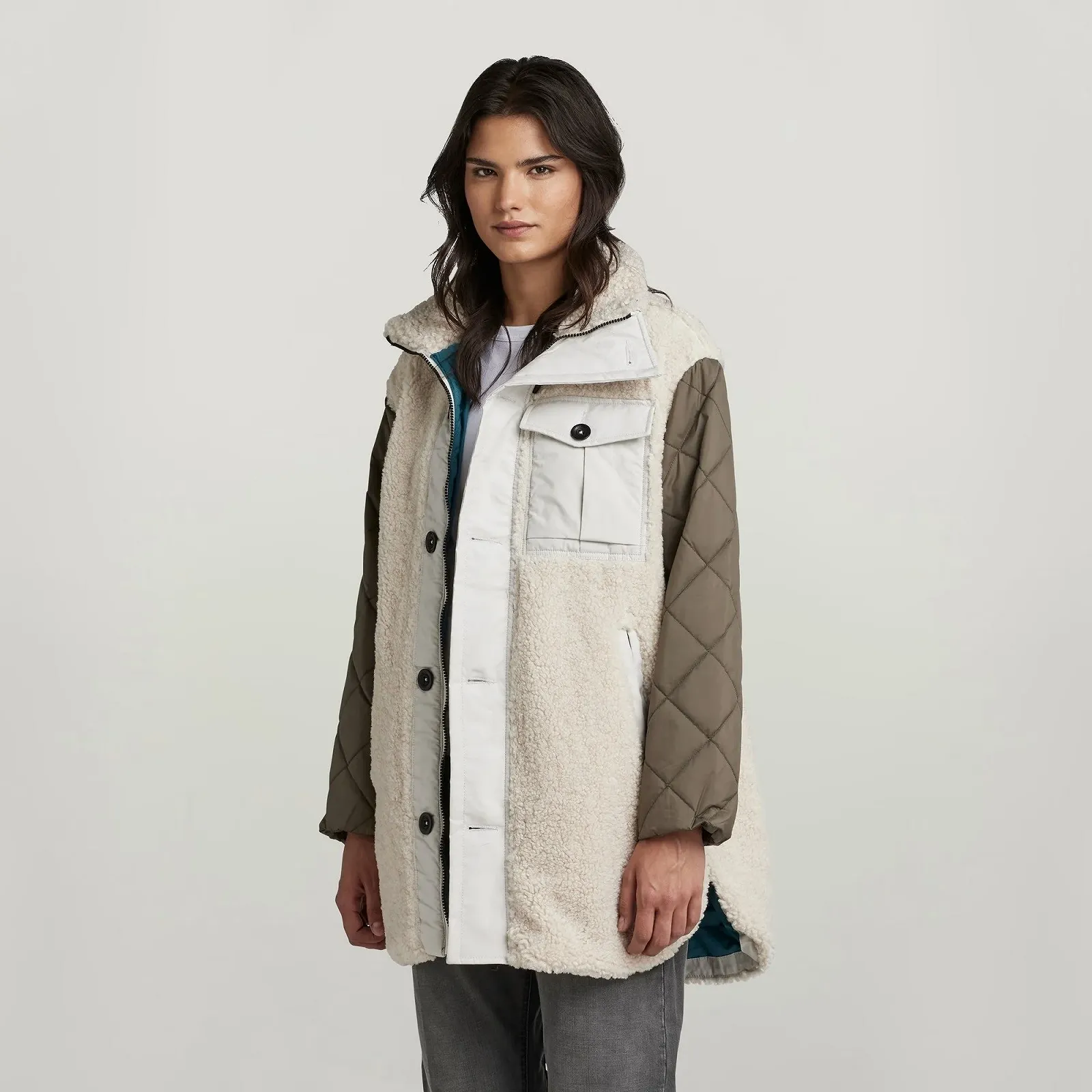 Жіноча куртка G‑Star RAW Teddy Mix Jacket Carley Teddy - S, фото №2