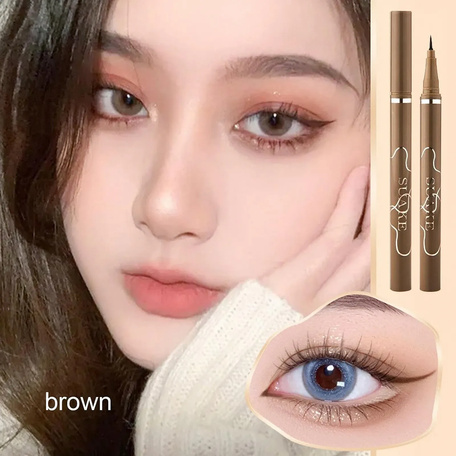 Підводка для очей Fowybe Рідка водостійка з пензликом, фото №3