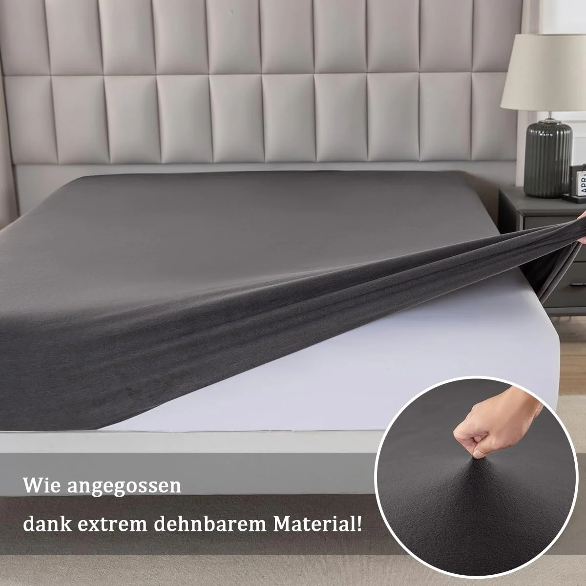 Простыня на резинке Nesture Winter Thermal Fleece 140 x 200 см, антрацит, фото №5