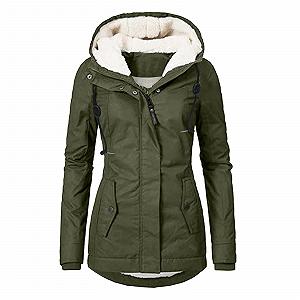 Жіноча Зимова Куртка Парка Тренч Пальто з Капюшоном - Фото 1