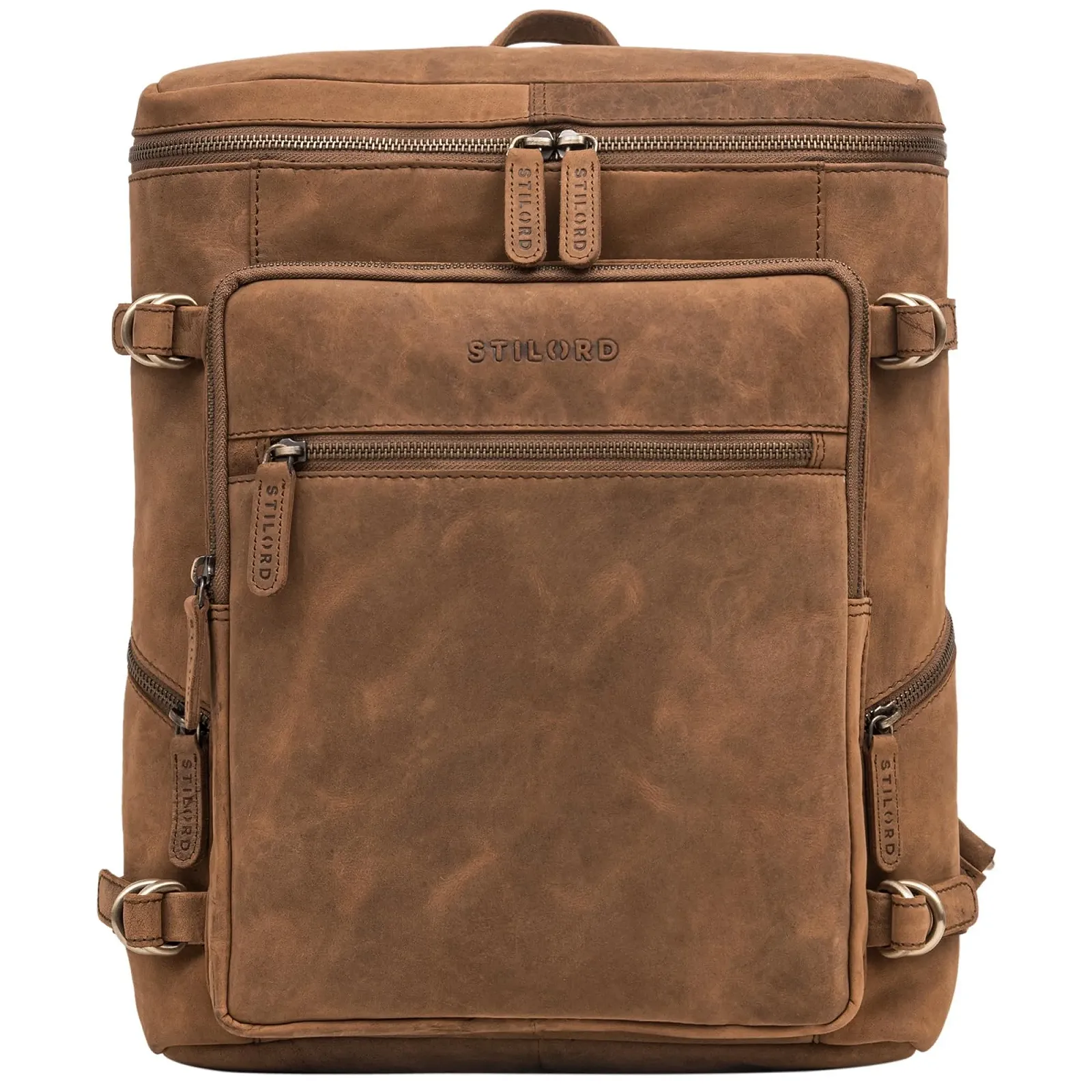 Рюкзак деловой STILORD Alvar 15.6 дюймов Genuine Leather Tan - Dark Brown, фото №3