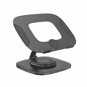 Подставка для ноутбука SVITA IKSAN, регулируемая по высоте, настольная подставка с наклоном для ноутбуков, алюминий, черный - Фото 1