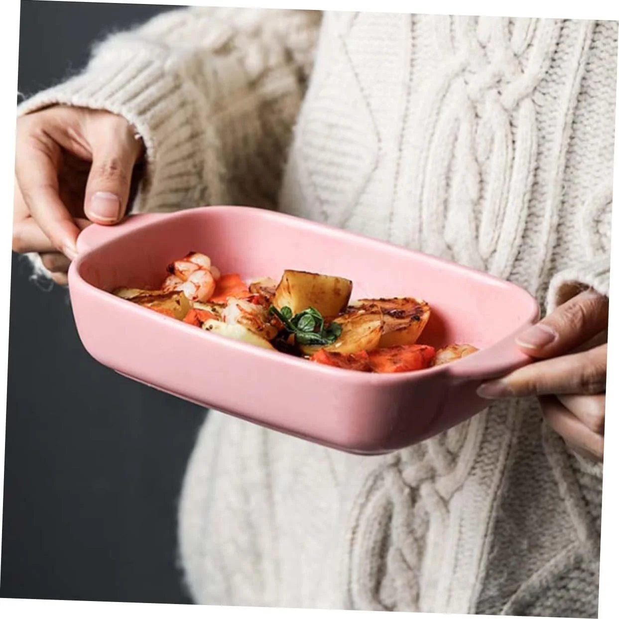 Керамічна форма для випікання VALICLUD прямокутна з ручками термостійка Рожевий, фото №4 Керамічна форма для випікання VALICLUD прямокутна з ручками термостійка Рожевий, фото №4