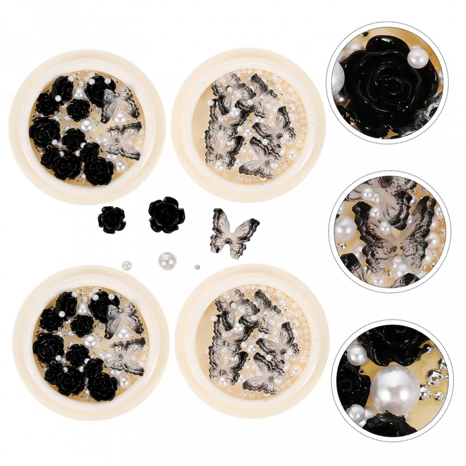 Прикраса для нігтів Housoutil з чорними діамантами, фото №9