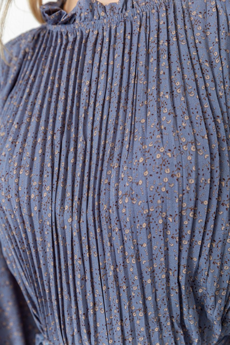 Платье свободного кроя шифоновое цвет джинс 204R701, фото №5