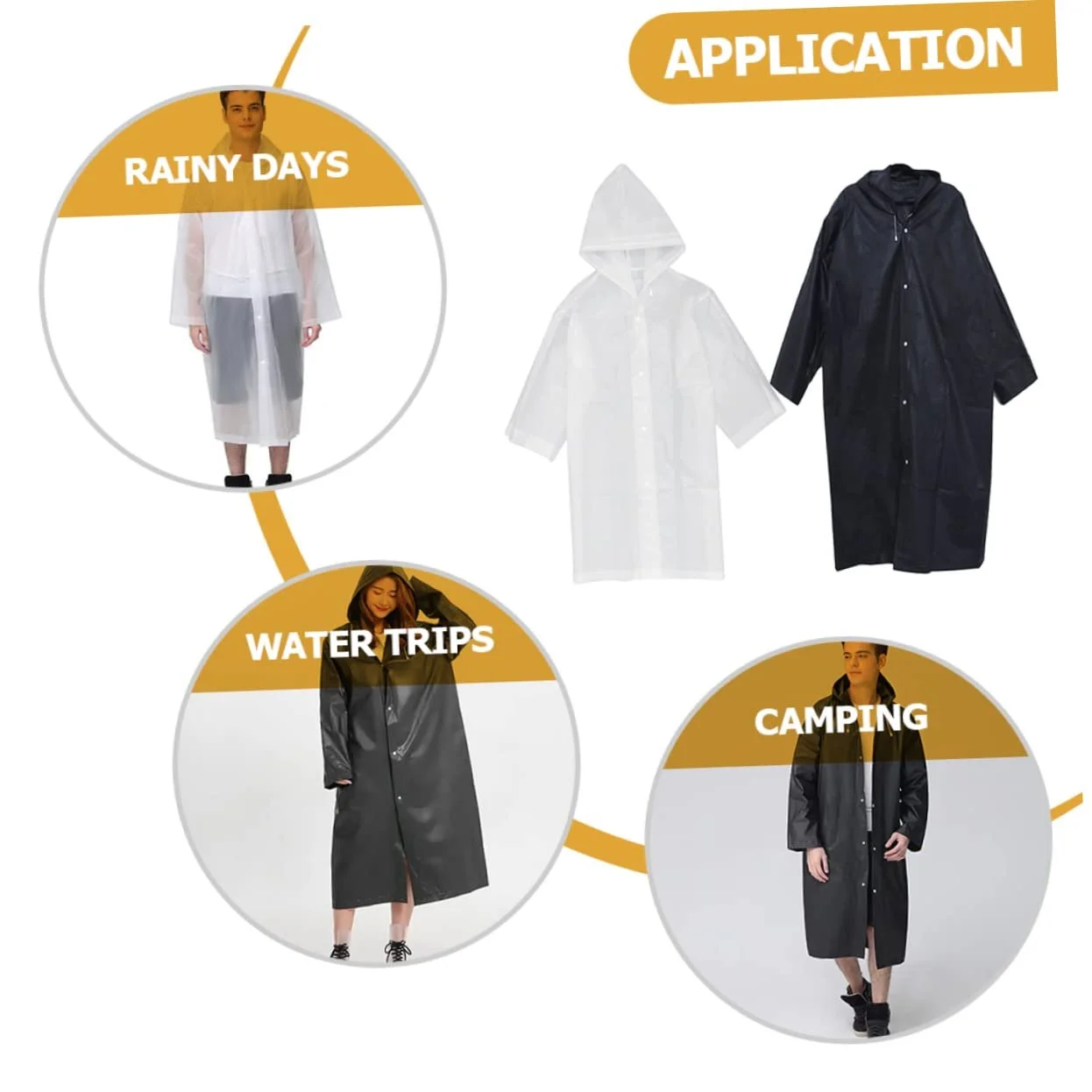 Дощовик CALLARON, 8 шт., з широким отвором для дорослих, Багаторазові аварійні дощовики, Унісекс, EVA, фото №5