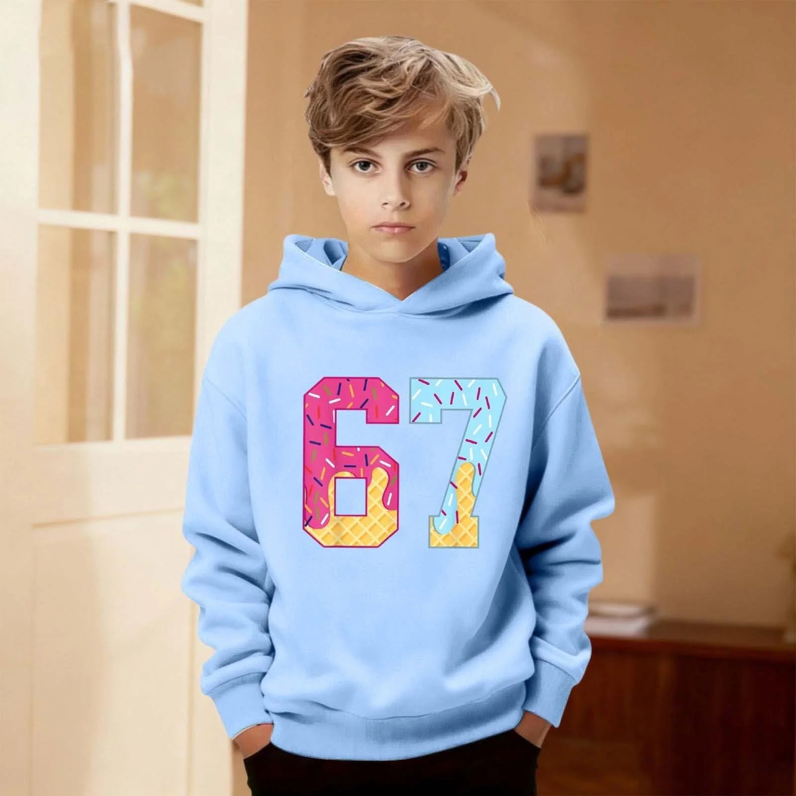 Пуловер Sweatshirt-Winter Kids Sweaters с принтом 67 для девочек, Essentials 152 Hoodie, Kapuzenpullover, 164 Pullover, Weich 134 Kuschelpullover 140 Jumper Trainingsjacke Jungen Fleecepullover 176 Pulli, фото №4