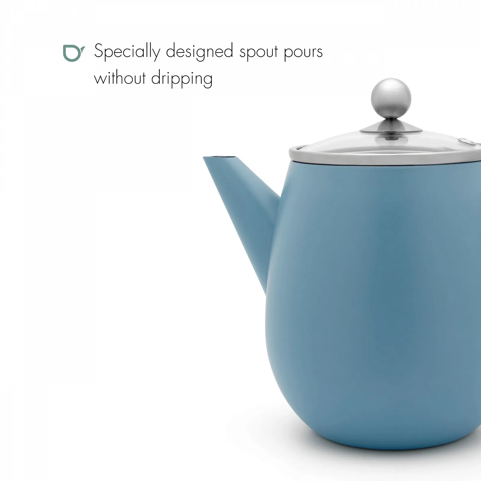 Чайник-заварник Bredemeijer Двостінний 1.1 літра Синій, фото №4