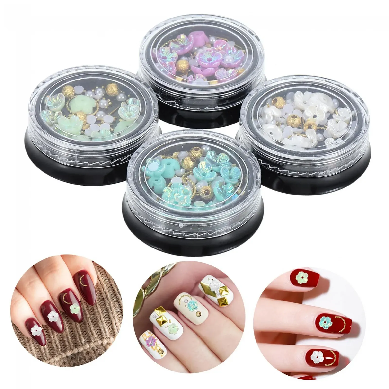 Подвески для декора ногтей FRCOLOR, цветок, цинковый сплав и смола, фото №7