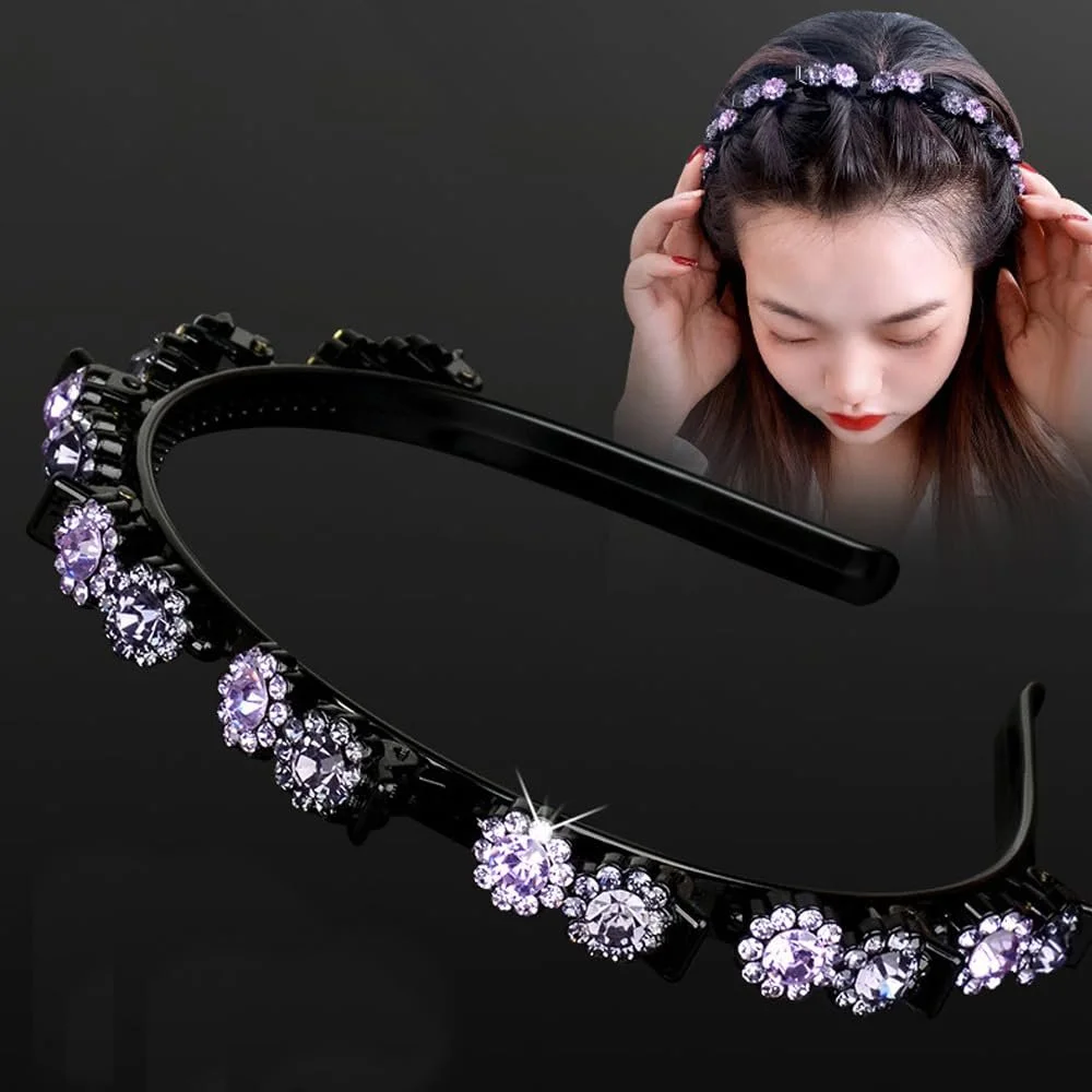 Обруч для волосся з кліпсами 2 шт, рожевий + фіолетовий, фото №4 Обруч для волосся з кліпсами 2 шт, рожевий + фіолетовий, фото №4