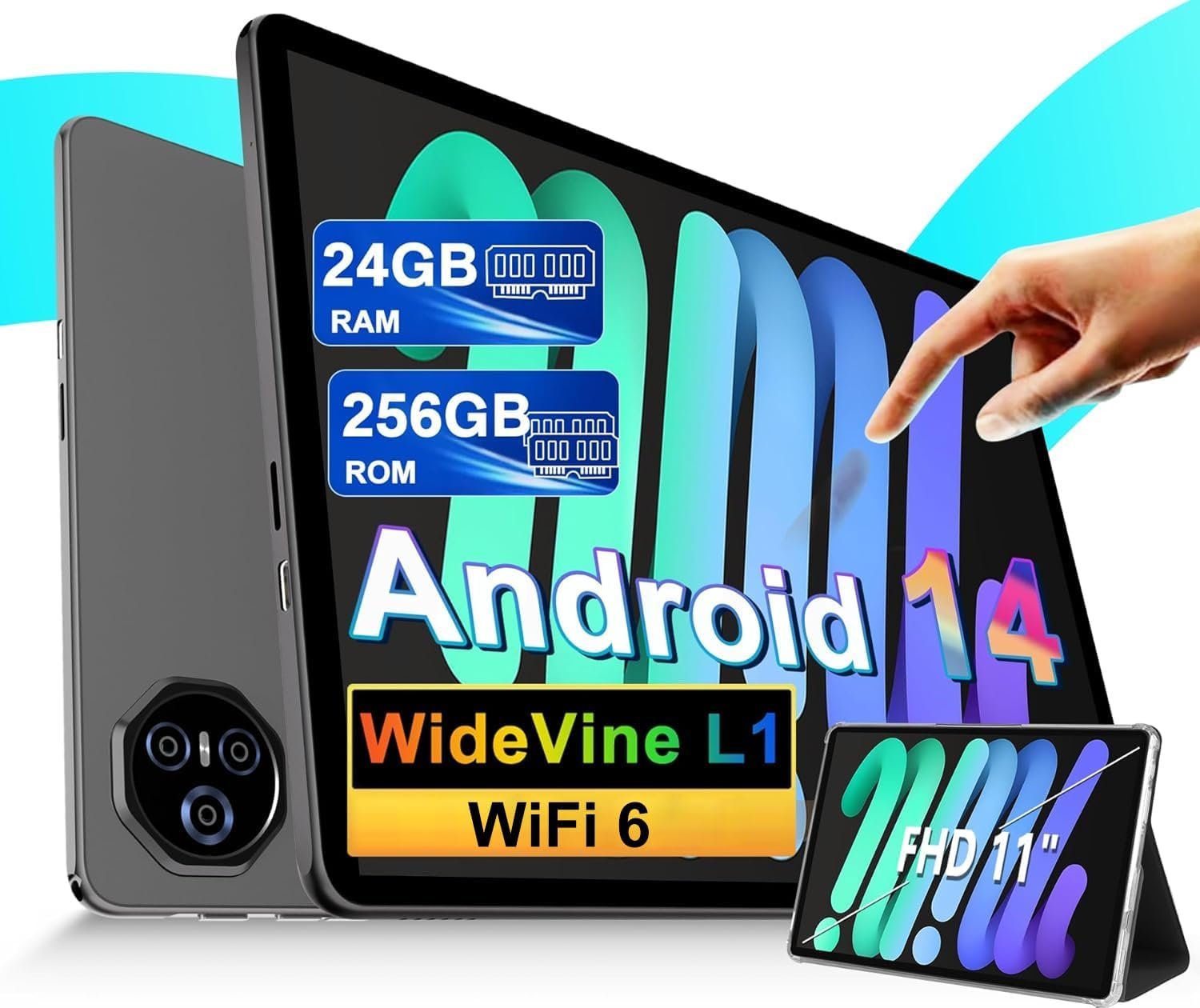 Планшет 11" Full HD DGhrti TAB50 8+16/256Gb Android 14 8000 mAh Сірий, фото №1
