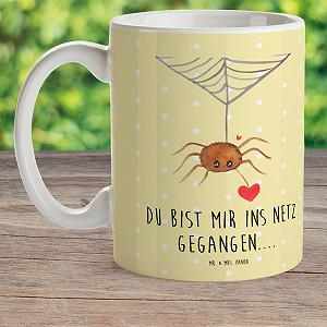 Детская кружка Mr. & Mrs. Panda Паук Агата Любовь Пластиковая synthetic.ua - Фото 1