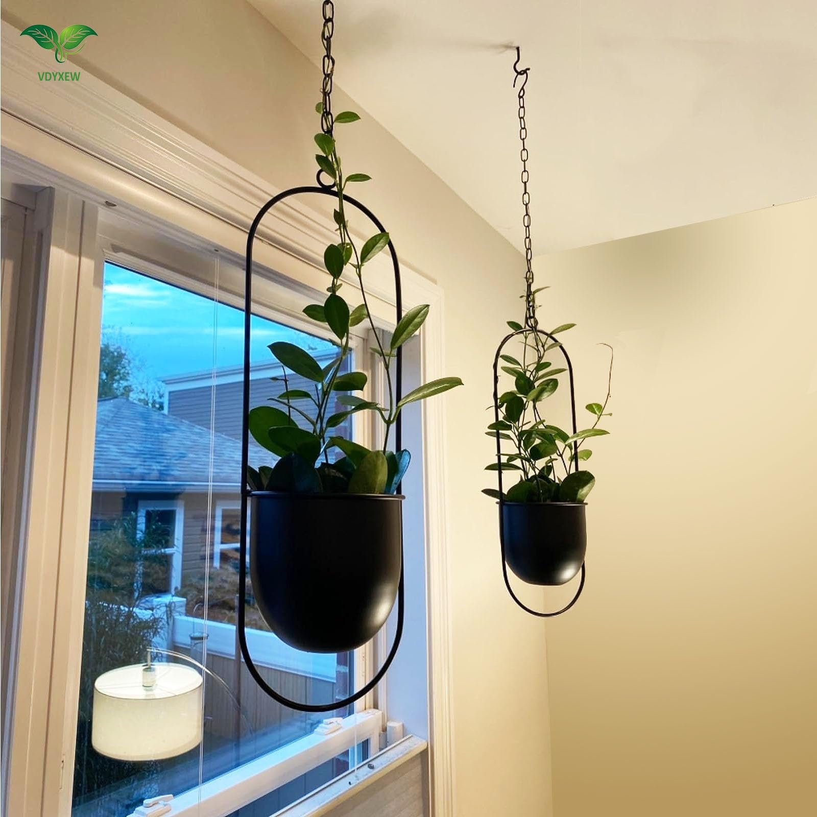 Підвісні металеві горщики Bolo Набір з 2 шт З ланцюгом Чорний, фото №7 Підвісні металеві горщики Bolo Набір з 2 шт З ланцюгом Чорний, фото №7