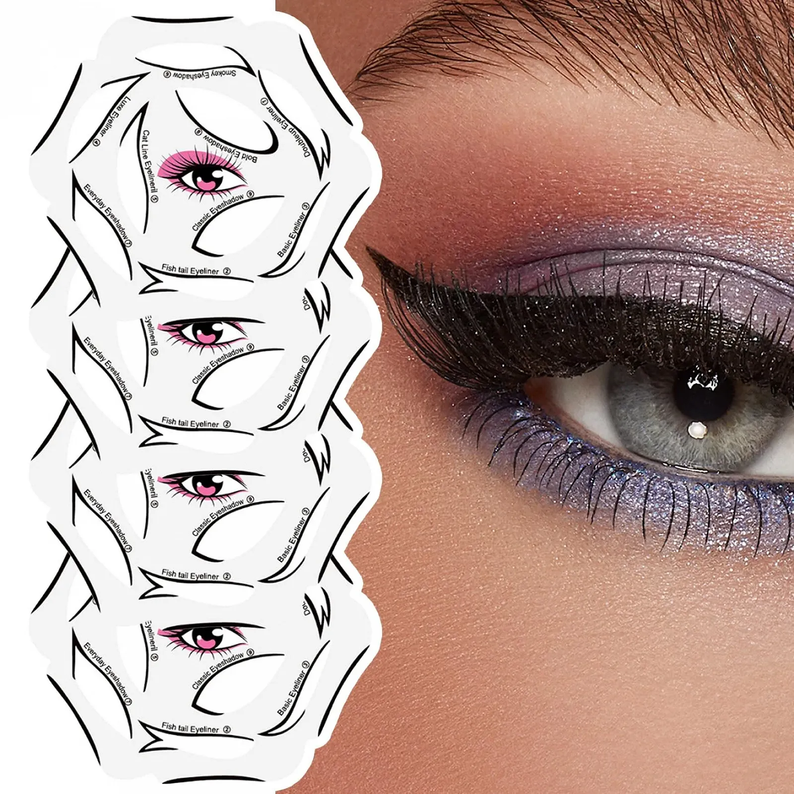 Трафарет для подводки глаз 6-в-1, фото №4