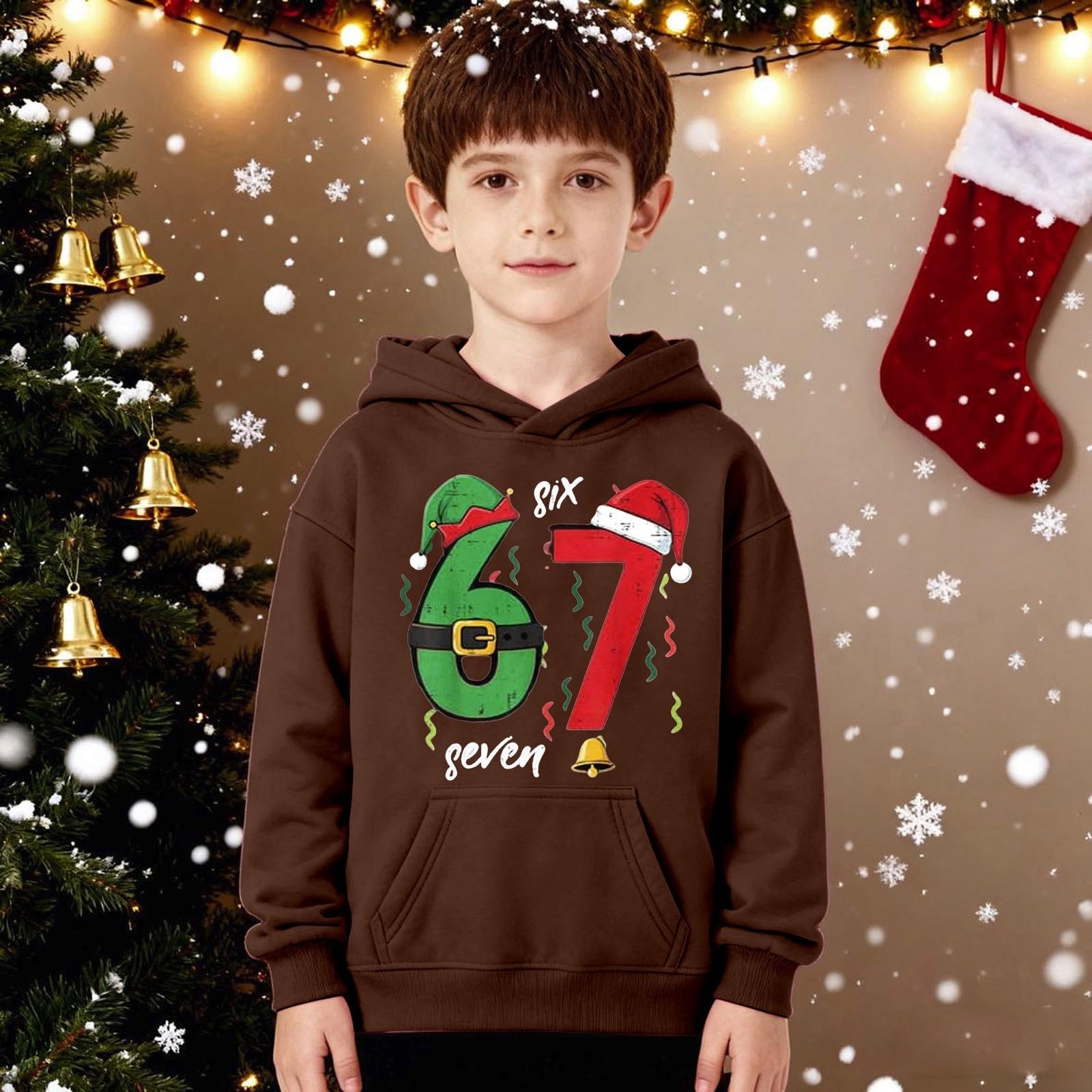 Свитшот 67 Prints, детский джемпер для мальчиков, подростковый худи для девочек, пуловер Essentials, зимний джемпер, теплая тренировочная куртка, фото №3