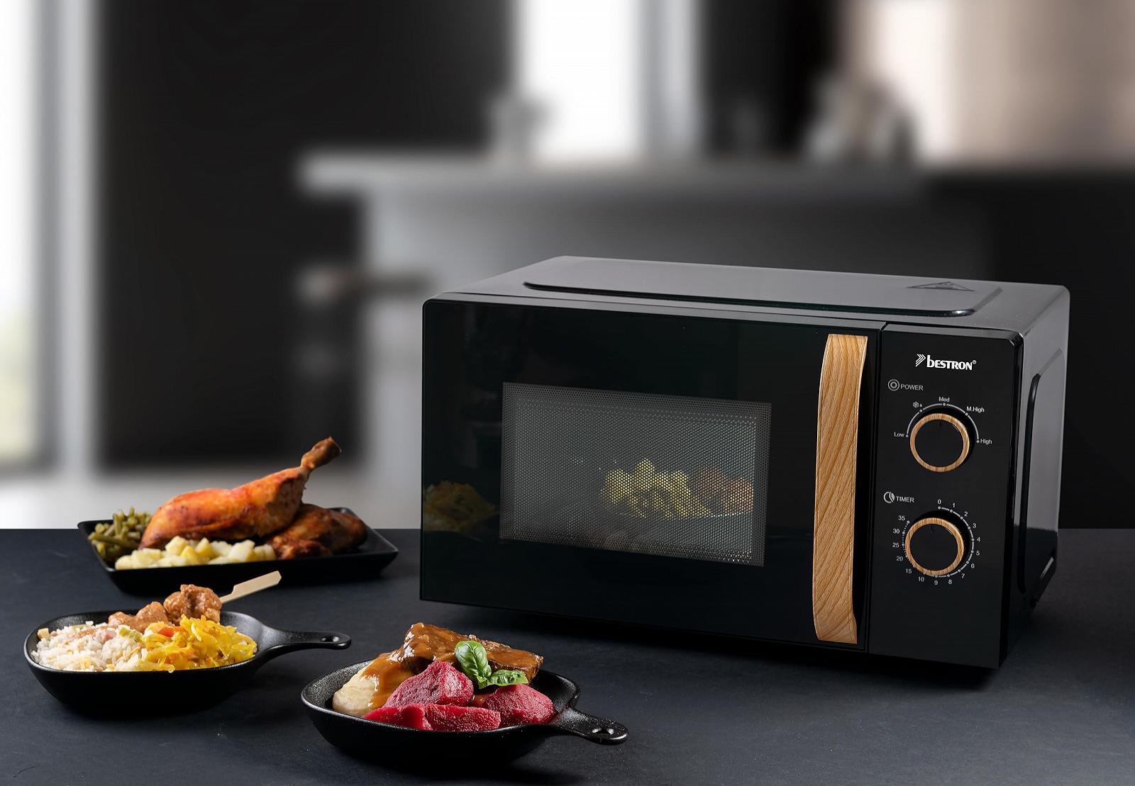 Микроволновая печь Bestron Black & Wood AMN200BW 700 Вт 20 л 25.5 см черная/дерево, фото №4