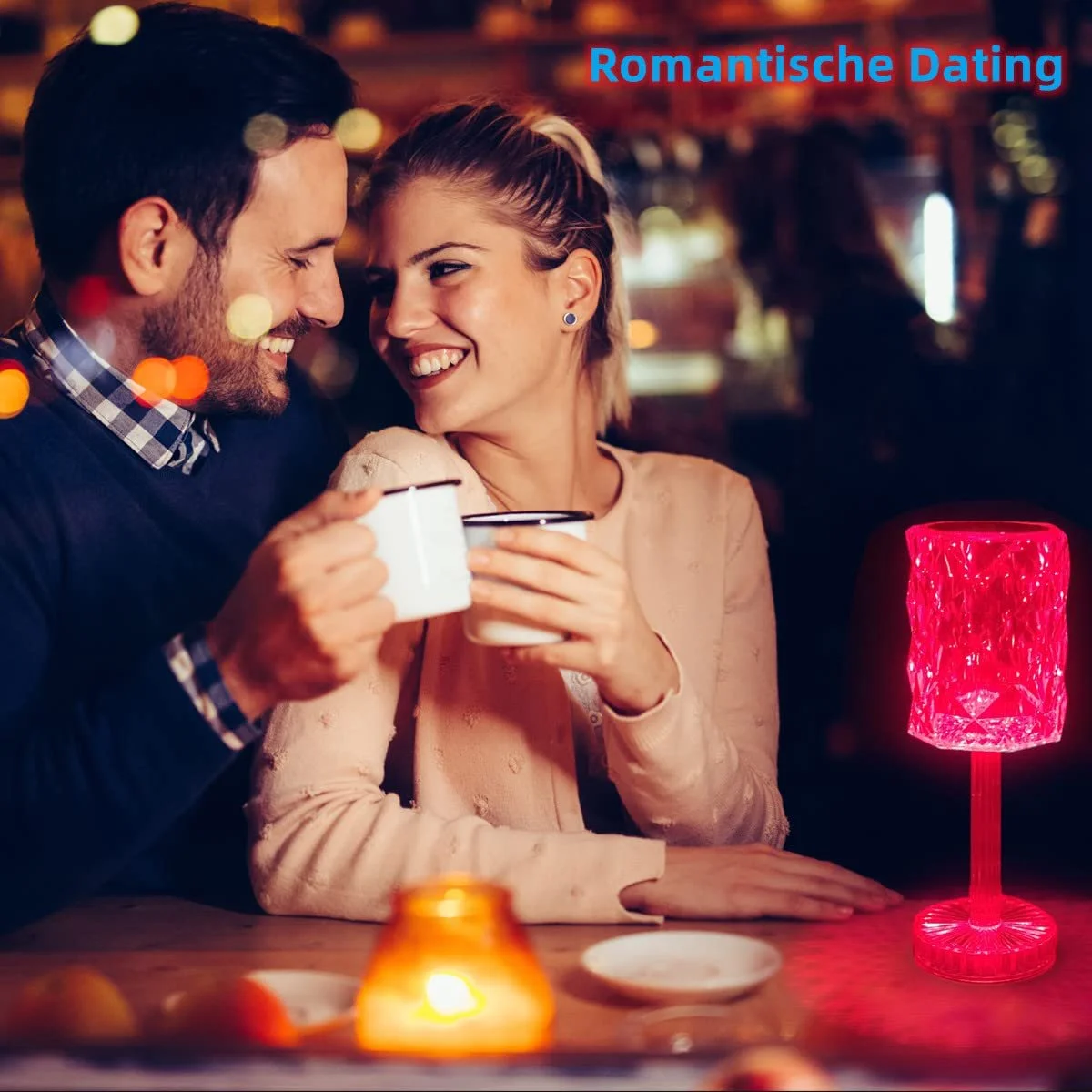 Настільна лампа Crystal Modern Rose Diamond LED сенсорна димована 16 кольорів 4 режими пульт RGB, фото №3